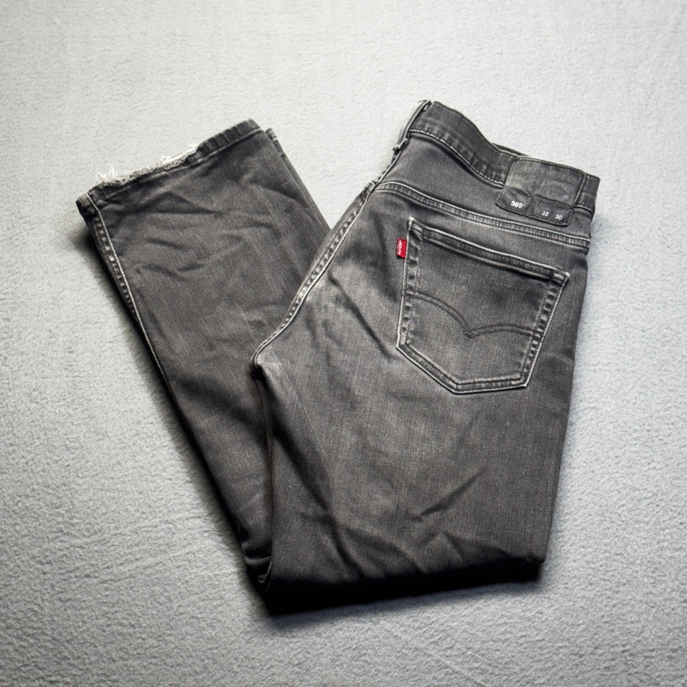 Levis 569 Loose Straight Jeans Mens 33x30 Faded Black Denim Relaxed Fit Pants